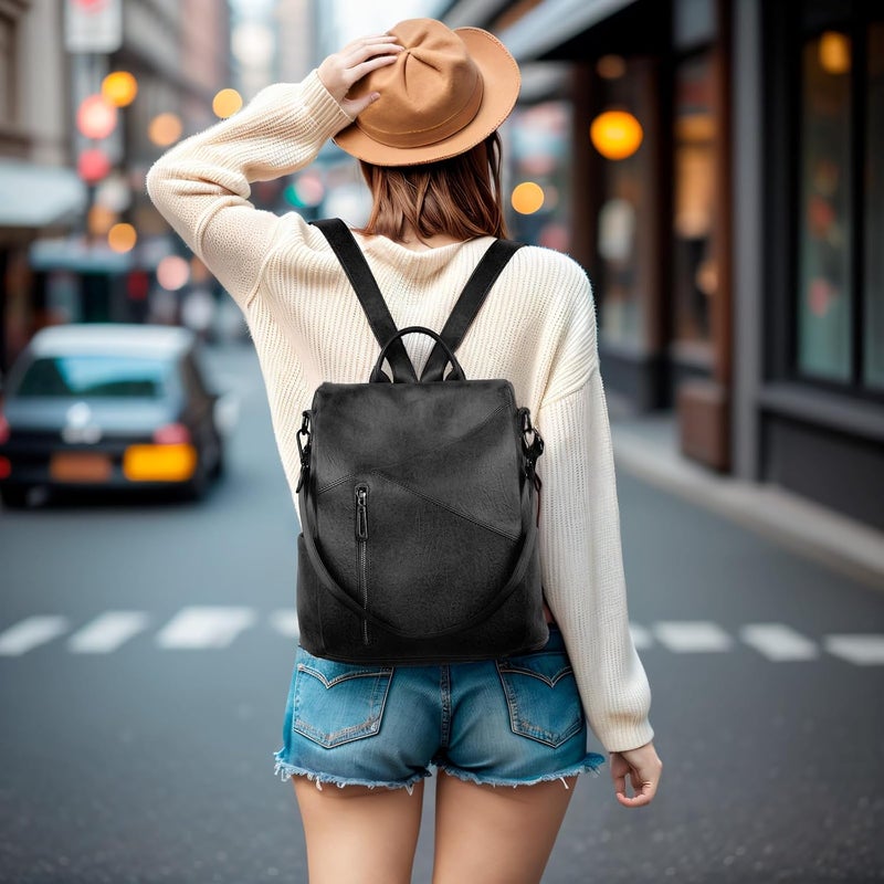 molshine Backpack,Fashion Casual Travel PU Leather Daypack Bag Shoulder Rucksack Handbags for Women HB041 - Image 2